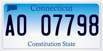 CT license plate AO07798