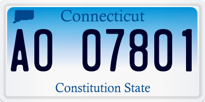 CT license plate AO07801
