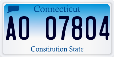 CT license plate AO07804