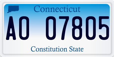 CT license plate AO07805
