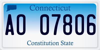CT license plate AO07806