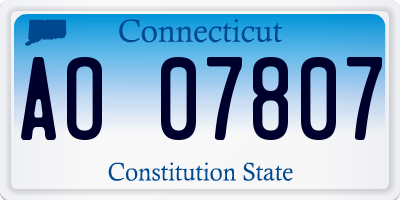 CT license plate AO07807
