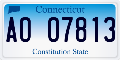 CT license plate AO07813