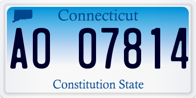CT license plate AO07814