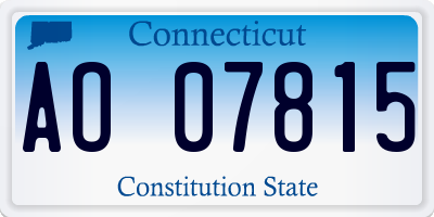 CT license plate AO07815