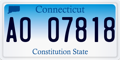 CT license plate AO07818