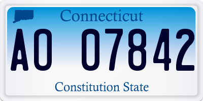 CT license plate AO07842