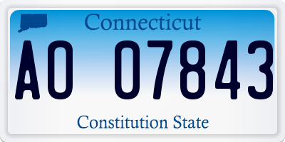 CT license plate AO07843