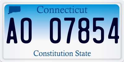 CT license plate AO07854