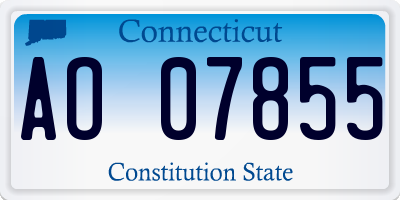 CT license plate AO07855