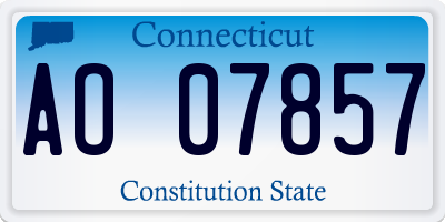 CT license plate AO07857
