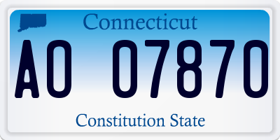 CT license plate AO07870