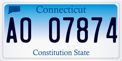 CT license plate AO07874