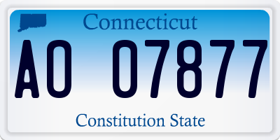 CT license plate AO07877