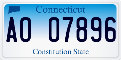 CT license plate AO07896