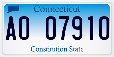 CT license plate AO07910