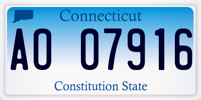 CT license plate AO07916
