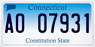 CT license plate AO07931