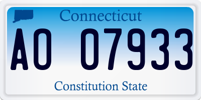 CT license plate AO07933
