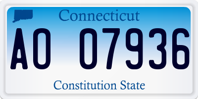 CT license plate AO07936