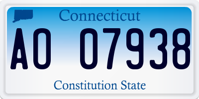 CT license plate AO07938