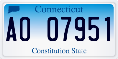 CT license plate AO07951