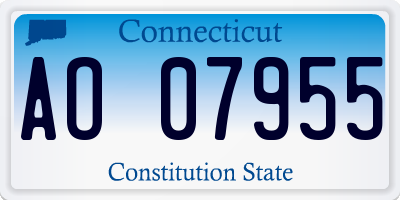 CT license plate AO07955