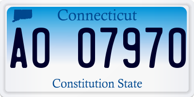 CT license plate AO07970