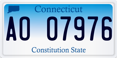 CT license plate AO07976