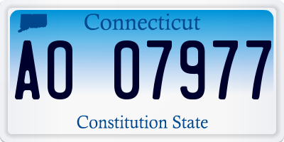 CT license plate AO07977