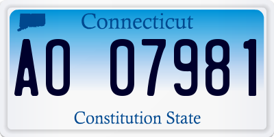 CT license plate AO07981