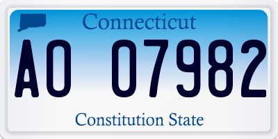 CT license plate AO07982