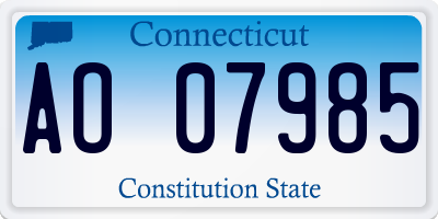 CT license plate AO07985