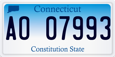 CT license plate AO07993