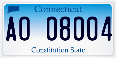 CT license plate AO08004