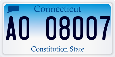 CT license plate AO08007