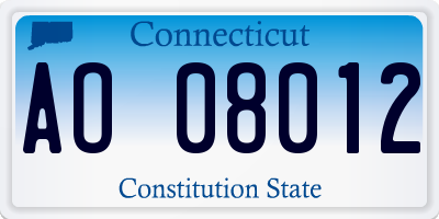 CT license plate AO08012