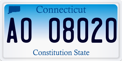 CT license plate AO08020