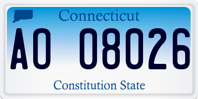 CT license plate AO08026