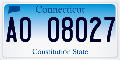 CT license plate AO08027