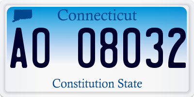 CT license plate AO08032