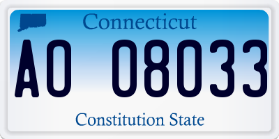 CT license plate AO08033