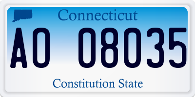 CT license plate AO08035