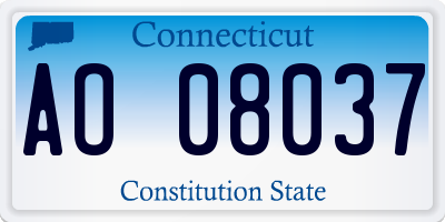 CT license plate AO08037