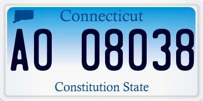 CT license plate AO08038