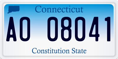 CT license plate AO08041