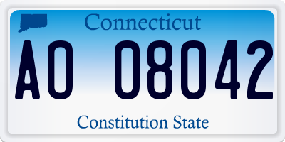 CT license plate AO08042