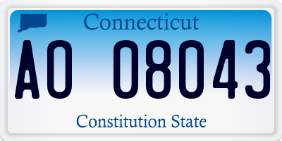 CT license plate AO08043