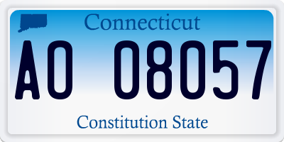 CT license plate AO08057