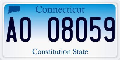 CT license plate AO08059